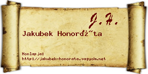 Jakubek Honoráta névjegykártya